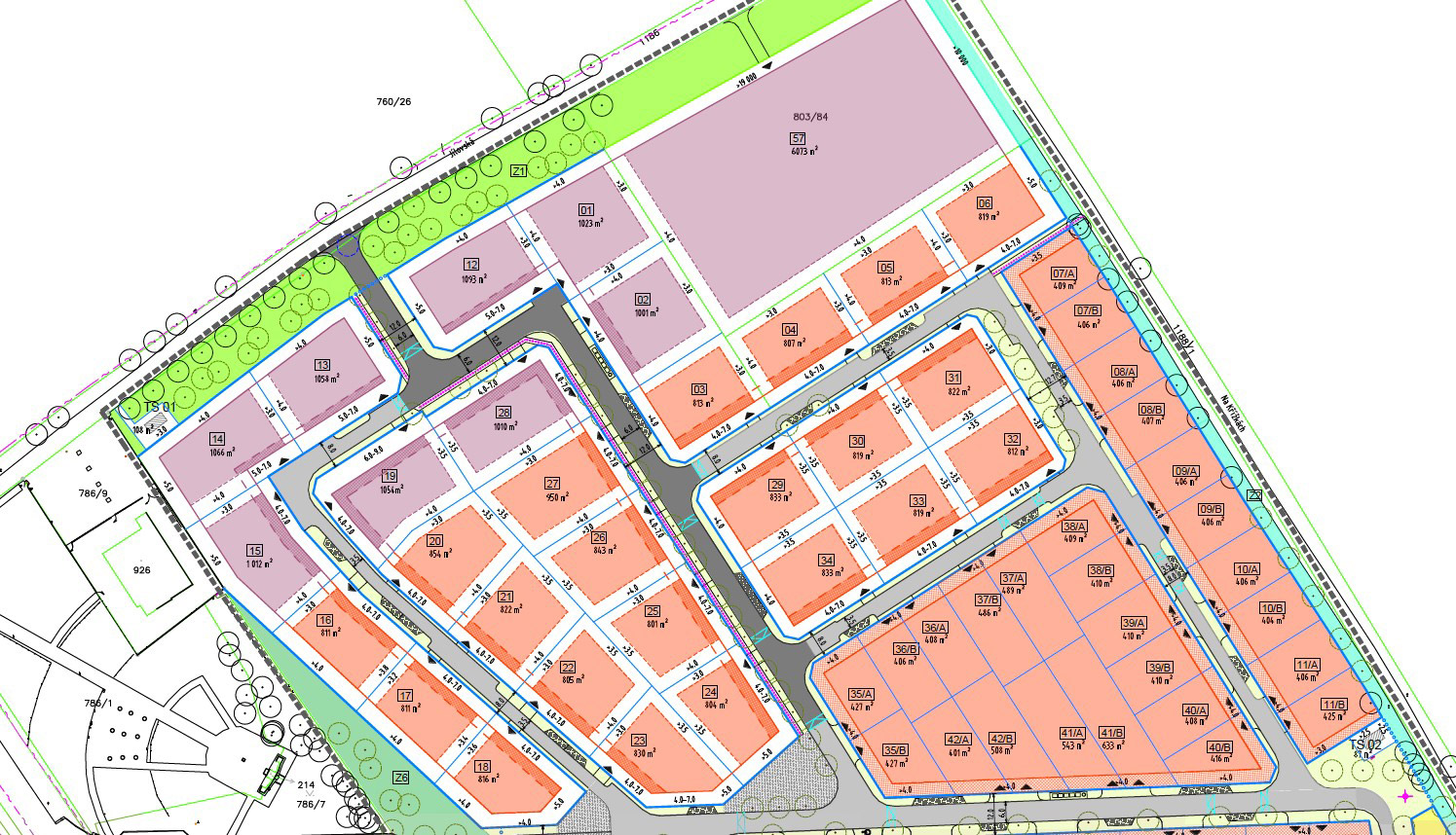 Plánek - Pozemky Sulice Mandava