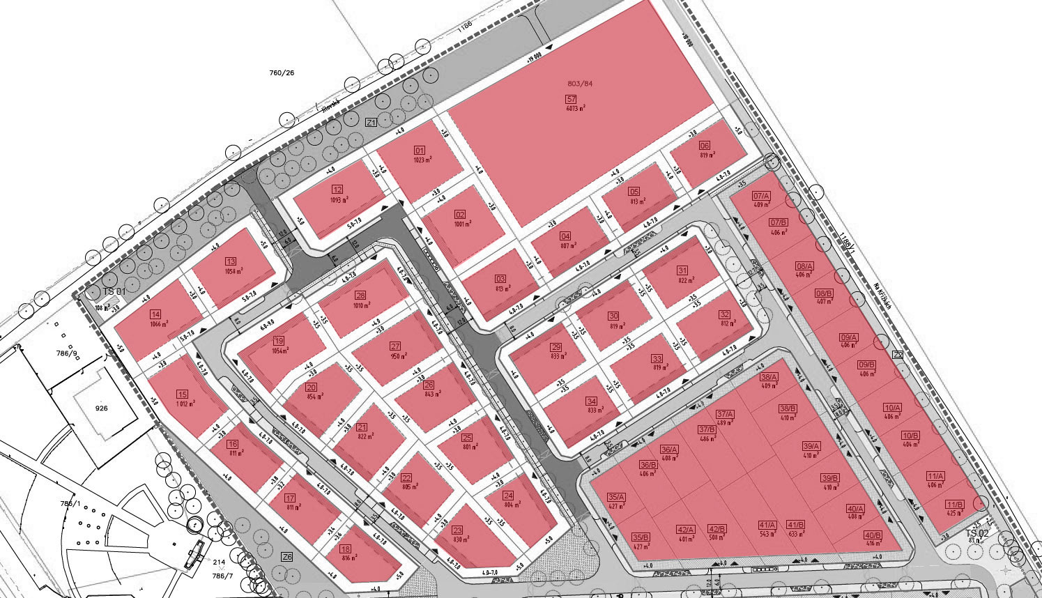 Plánek - Pozemky Sulice Mandava